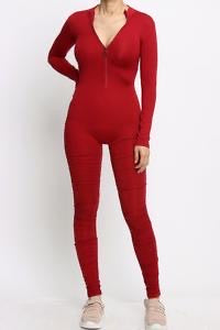 Jumpsuit with front zipper